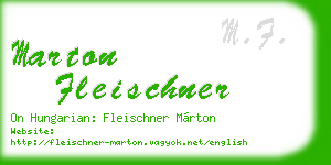 marton fleischner business card